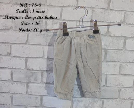 Pantalon 1 mois Les p'tits babies (75-5)